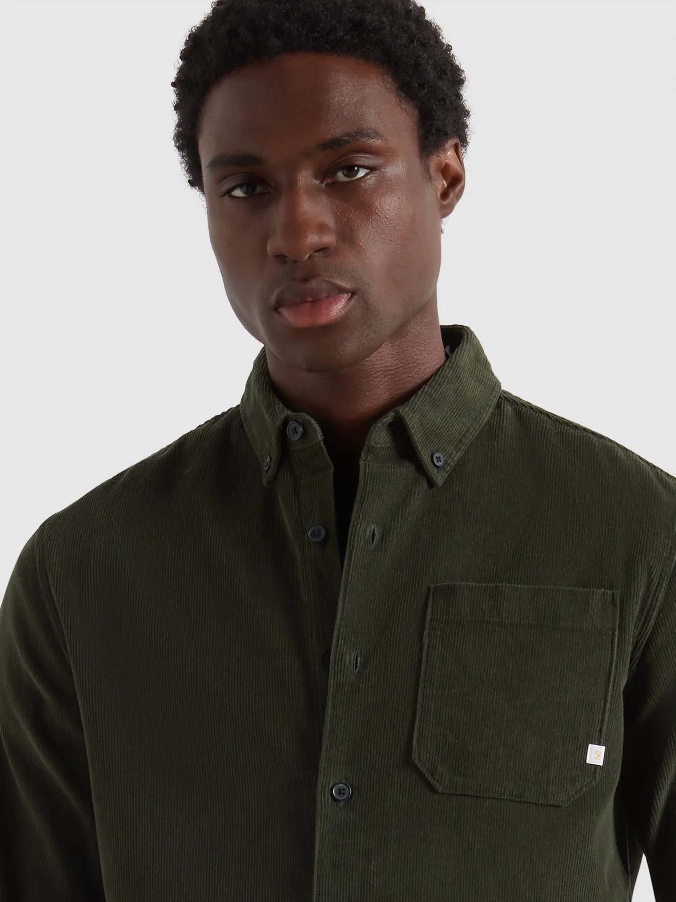 Spencer Casual Fit Corduroy Shirt In Rosemary - Image 4