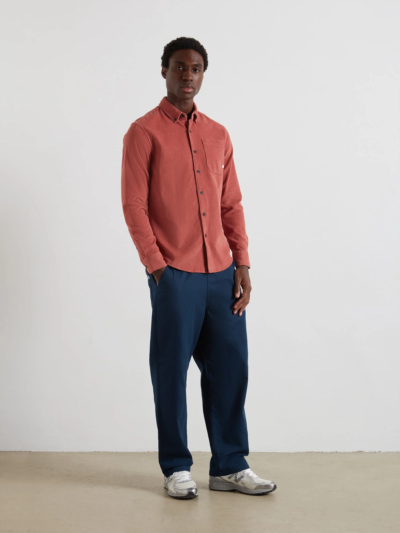 Spencer Casual Fit Corduroy Shirt In Varsity Pink - Image 2
