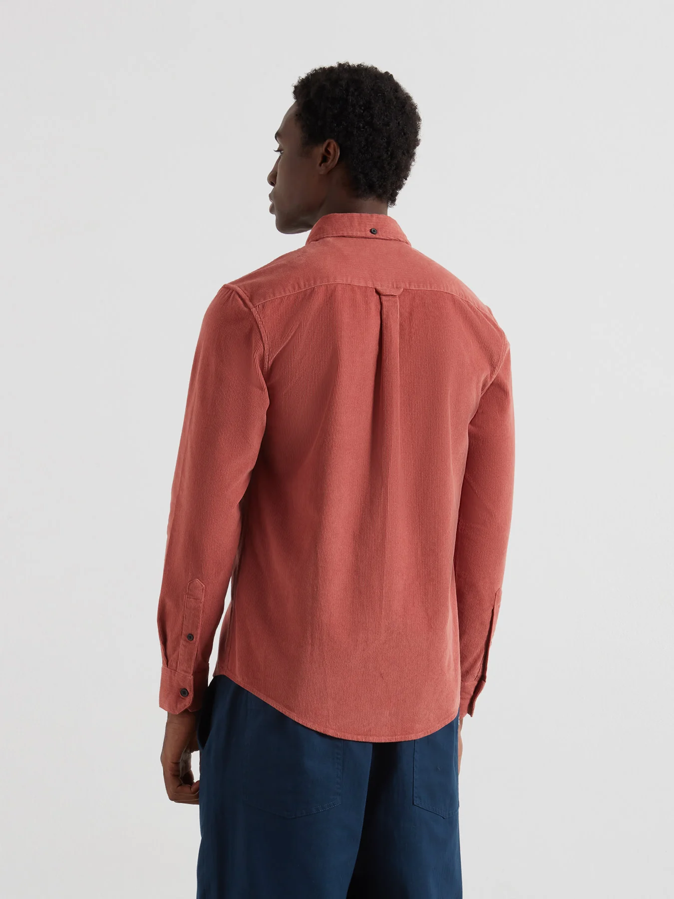 Spencer Casual Fit Corduroy Shirt In Varsity Pink - Image 3