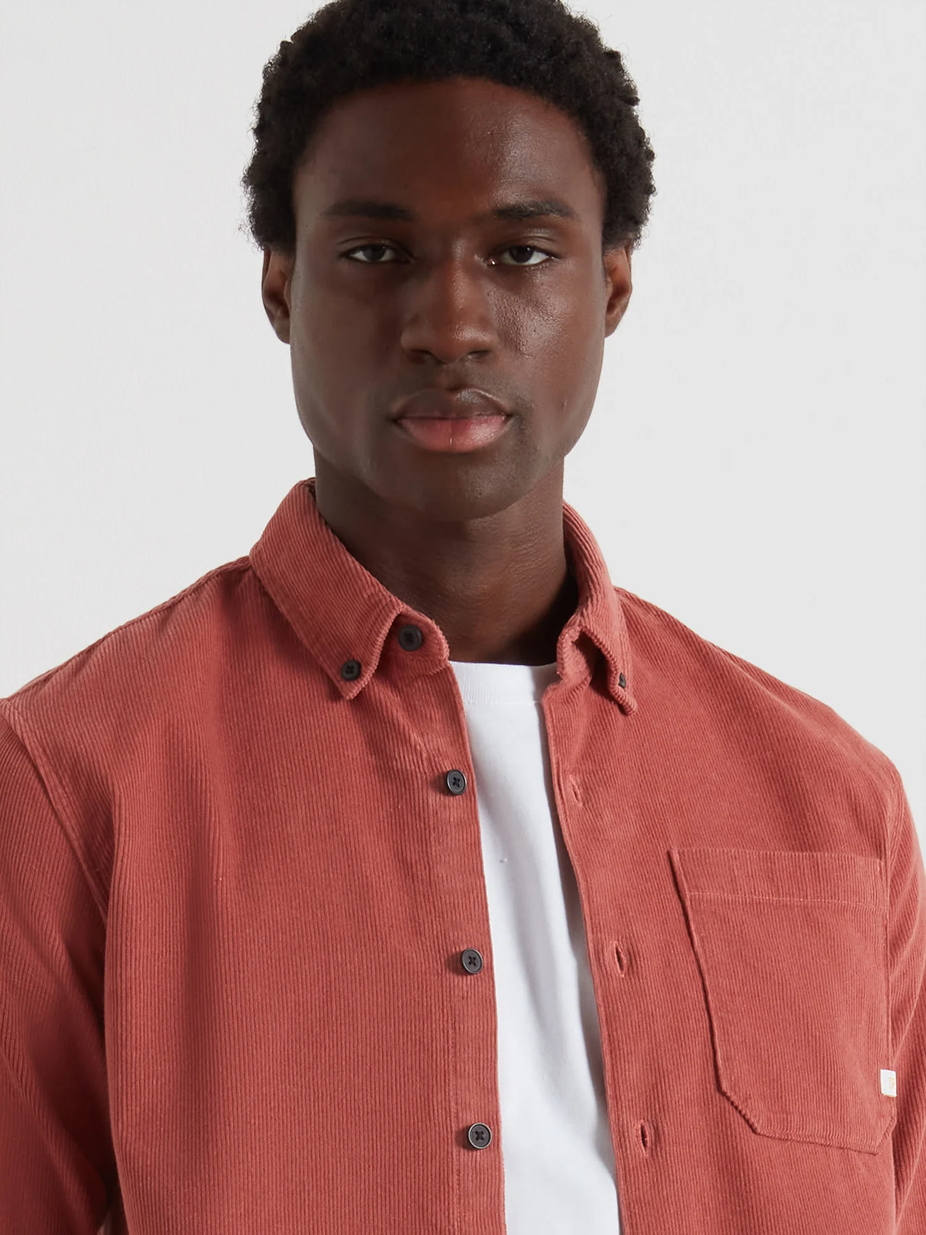 Spencer Casual Fit Corduroy Shirt In Varsity Pink - Image 4