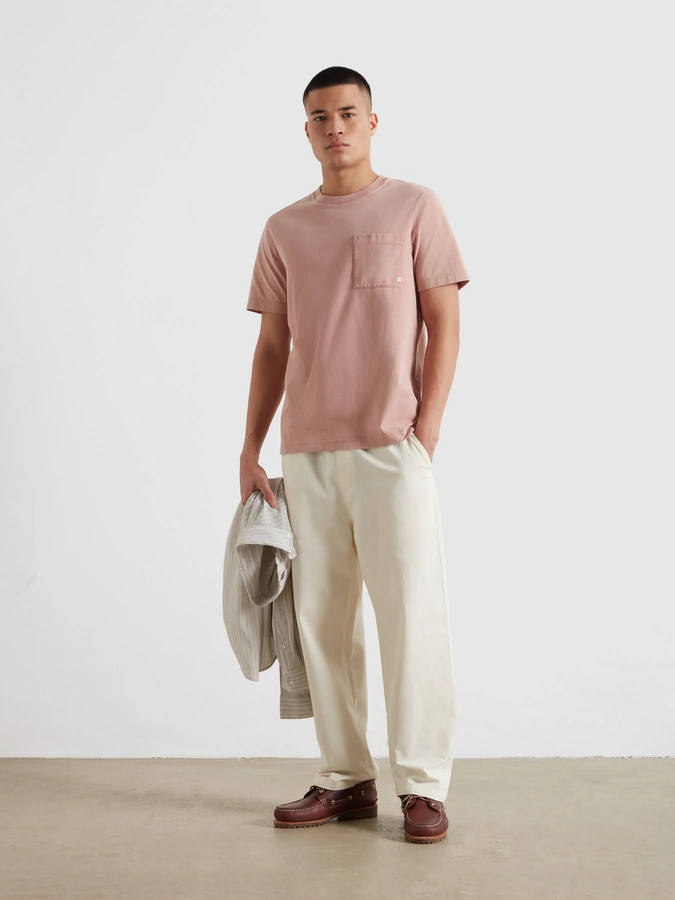Stacy Pocket T-Shirt In Dusty Red - Image 3