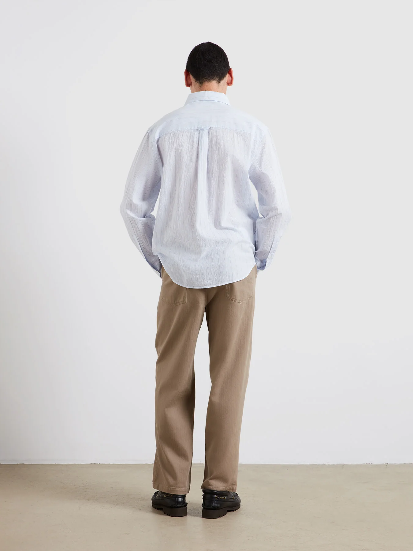 Stanford Poplin Striped Shirt In Blue Tide - Image 4
