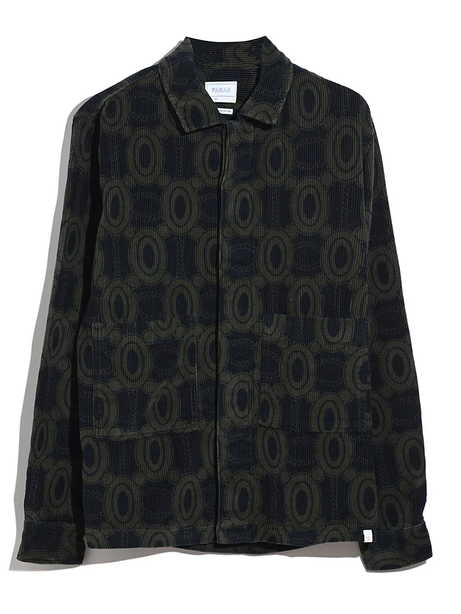 Stanley Cord Overshirt In True Navy - Image 5