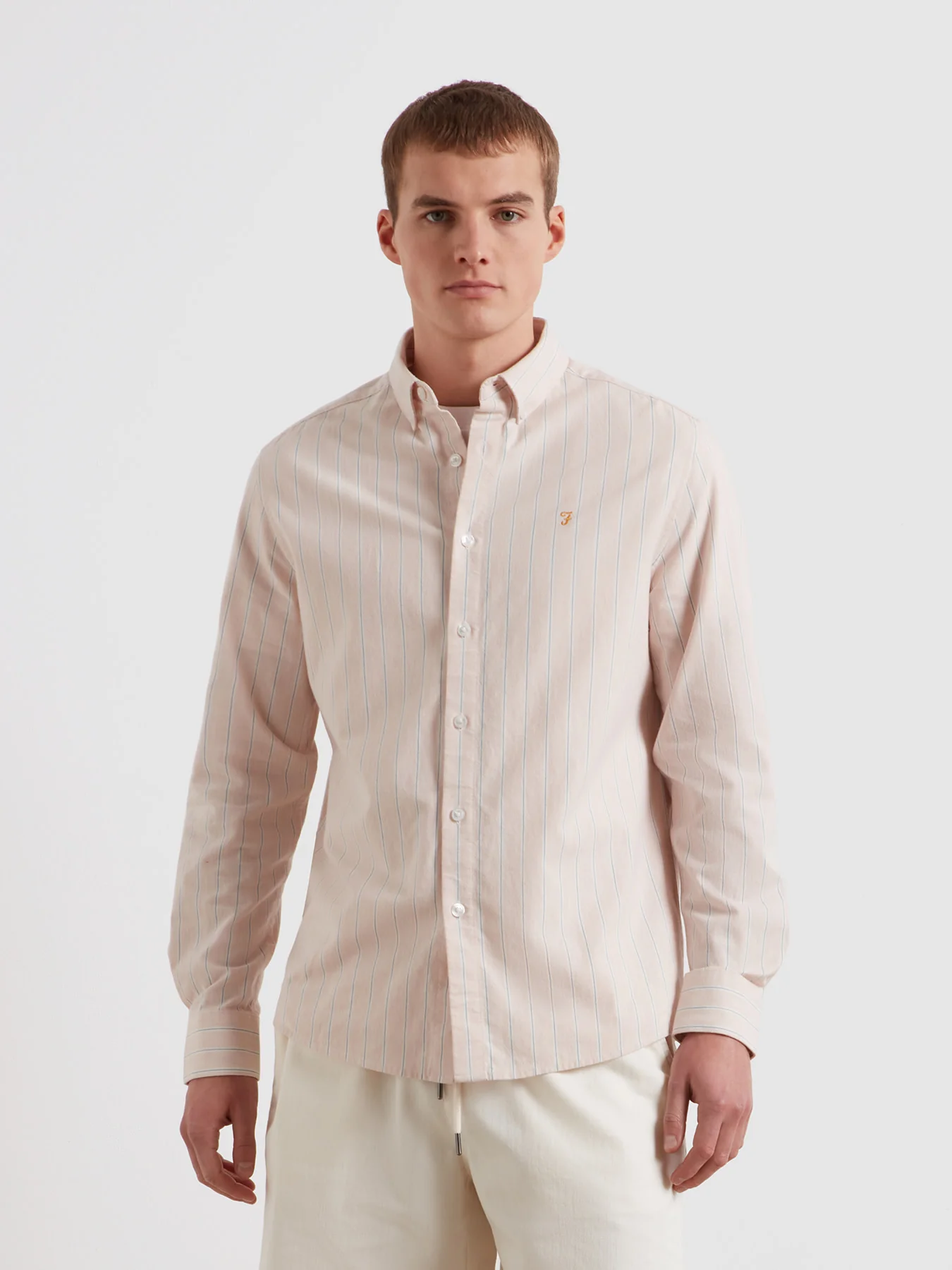 Steen Striped Shirt In Floral Pink Marl