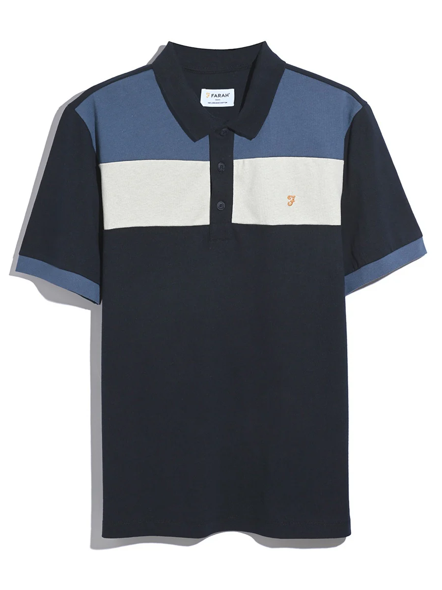 Swanside Panel Polo Shirt In True Navy - Image 5