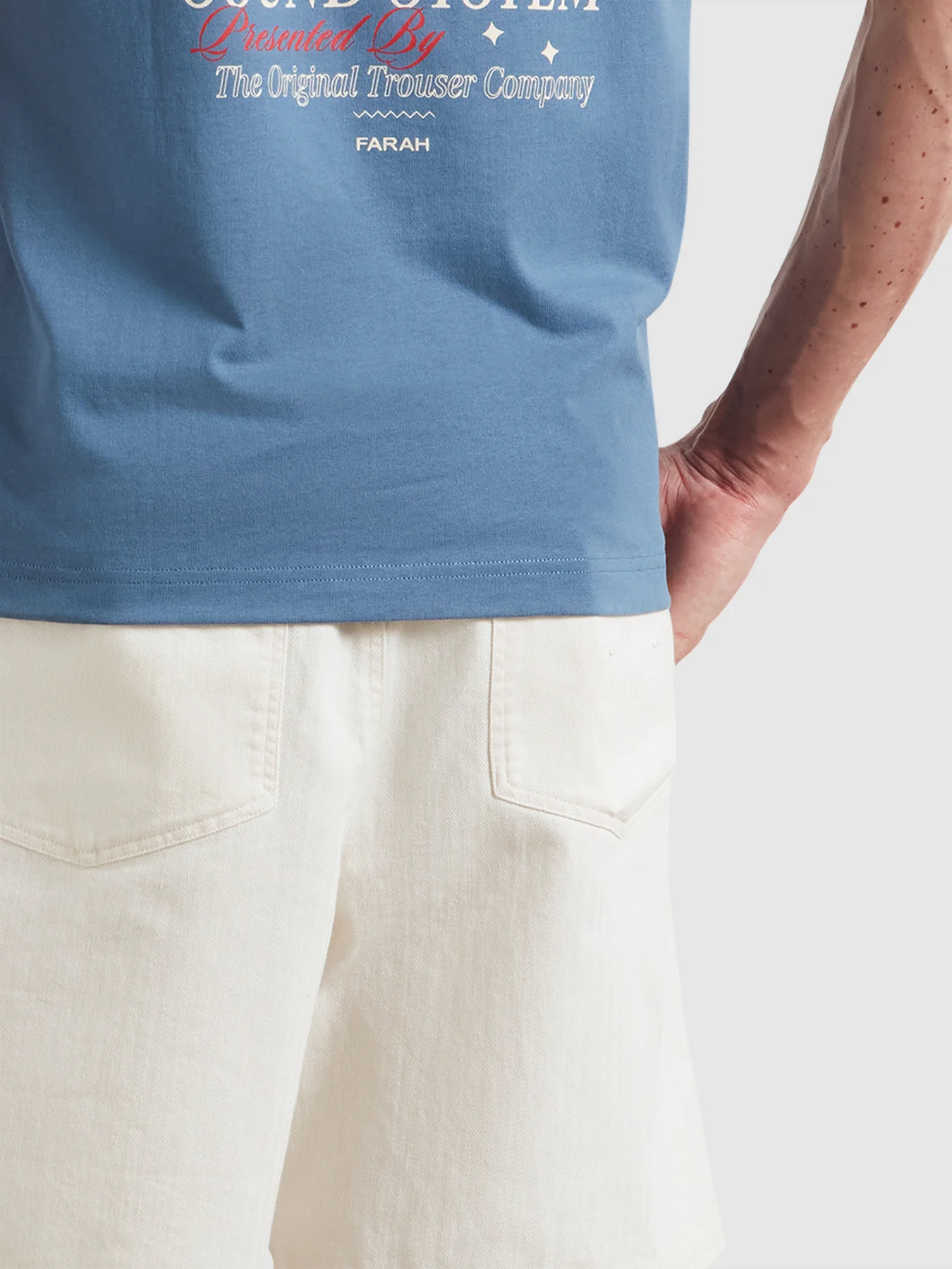Swinton Drawstring Herringbone Shorts In Ecru - Image 4