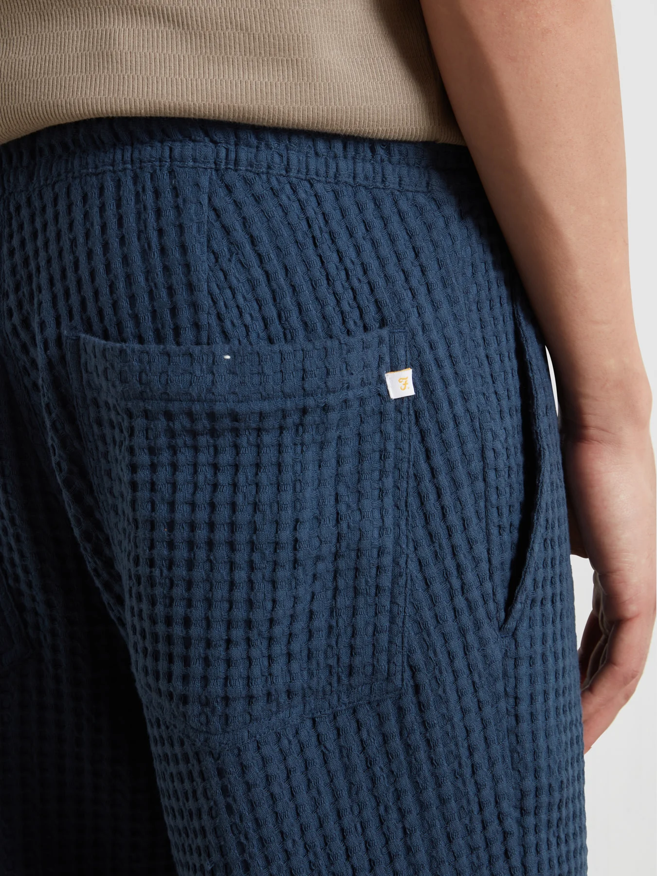 Swinton Waffle Shorts In Aegean Blue - Image 4