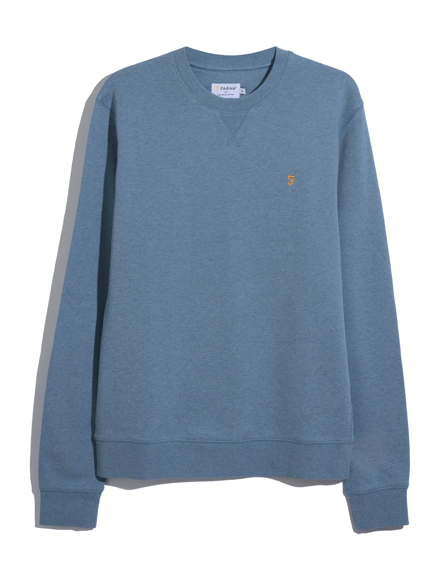 Tim Organic Cotton Crew Neck Sweatshirt In Blue Tide Marl - Image 5