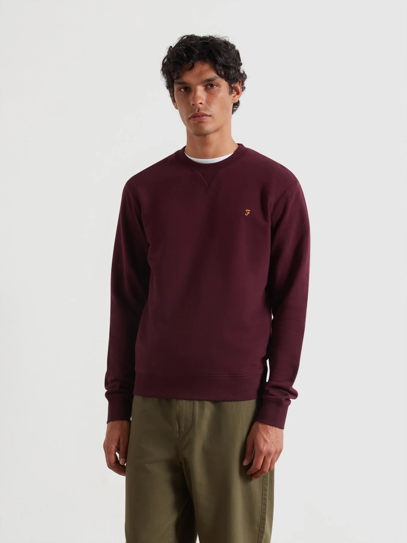 Tim Organic Cotton Crew Neck Sweatshirt In Bordeaux