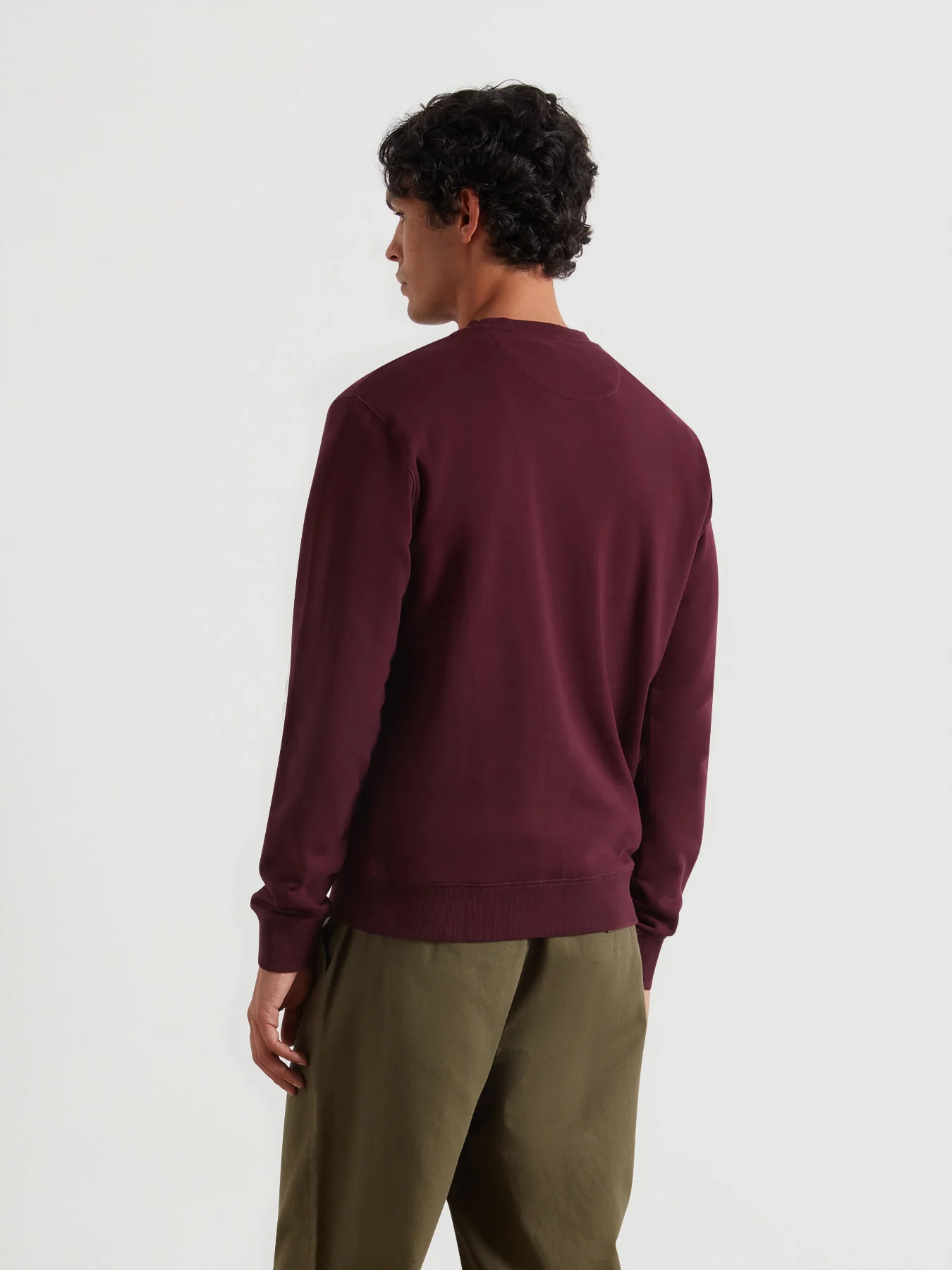 Tim Organic Cotton Crew Neck Sweatshirt In Bordeaux - Image 3