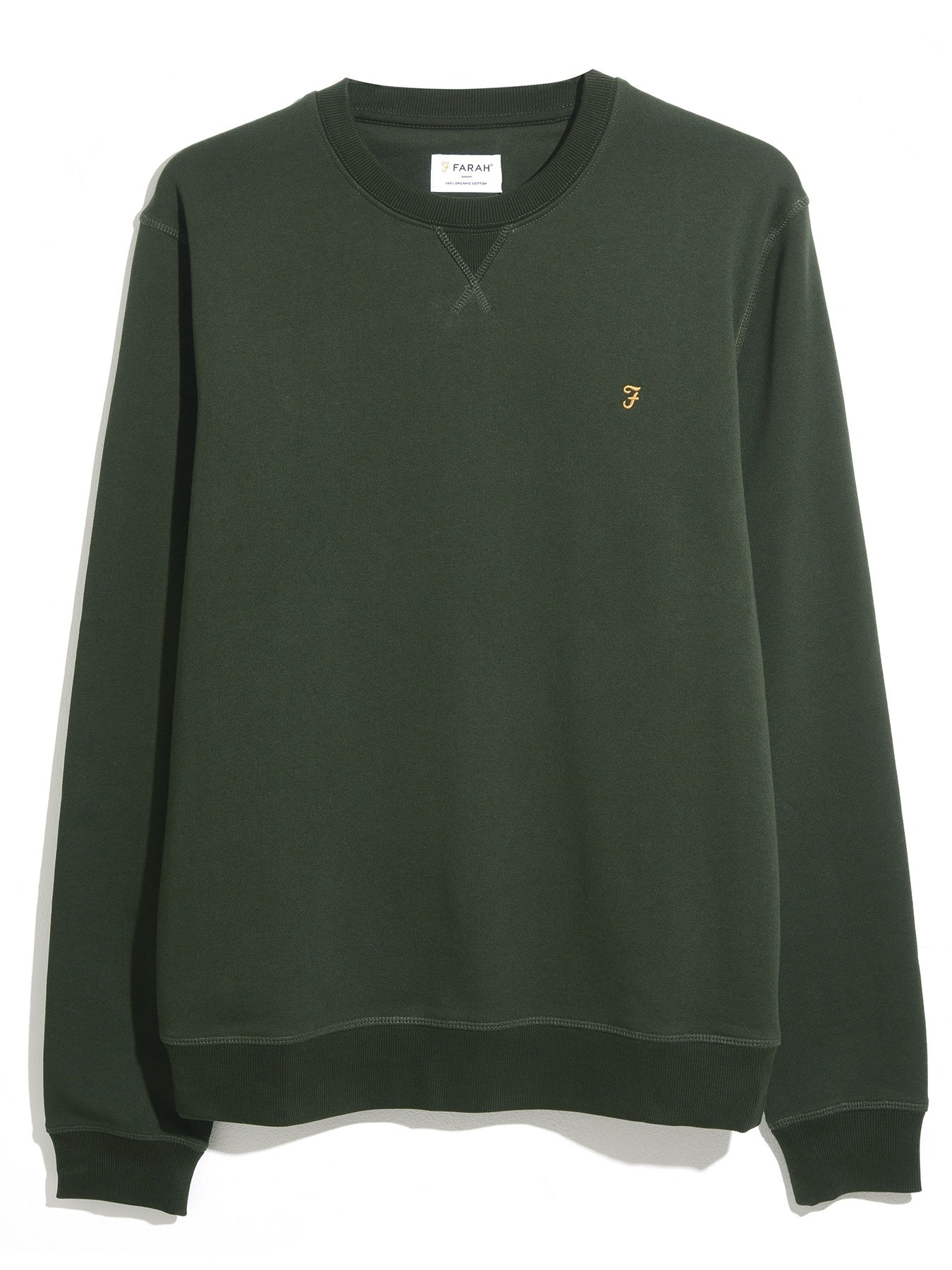 Tim Organic Cotton Crew Neck Sweatshirt In Evergreen - Image 5