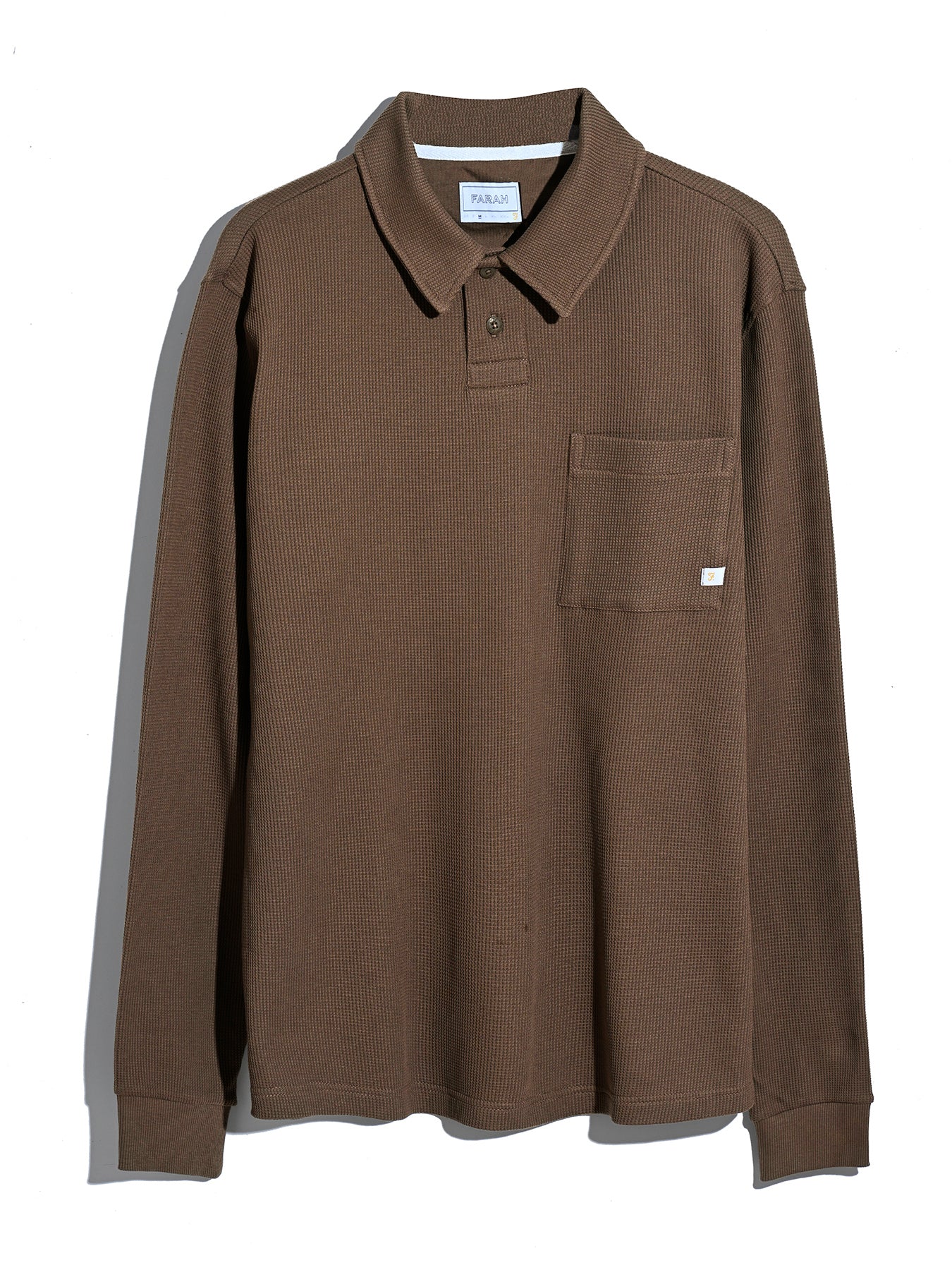 Tyndall Long Sleeve Polo Shirt In Clove Brown - Image 5