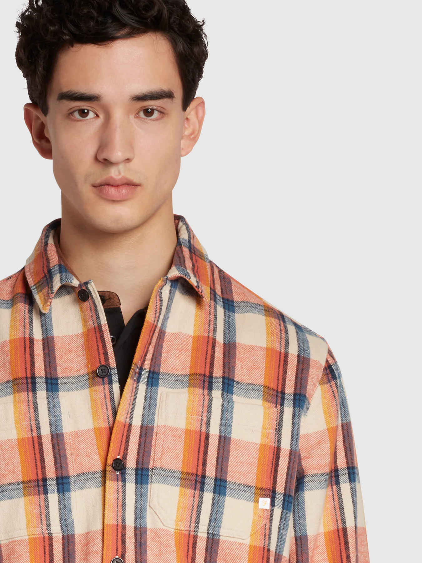 Whistler Relaxed Fit Organic Cotton Check Shirt In Cream - Image 3